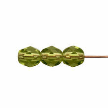 Load image into Gallery viewer, Czech glass faceted round beads 40pc olivine green 6mm-Orange Grove Beads
