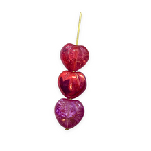 Load image into Gallery viewer, Czech glass crackle cherry fruit beads 12pc translucent fuchsia pink AB 12mm
