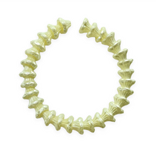 Load image into Gallery viewer, Czech glass fluted bellflower beads 30pc cream pearl 7mm-Orange Grove Beads
