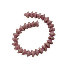 Load image into Gallery viewer, Czech glass fluted bellflower beads 30pc chalk white vega luster 7mm
