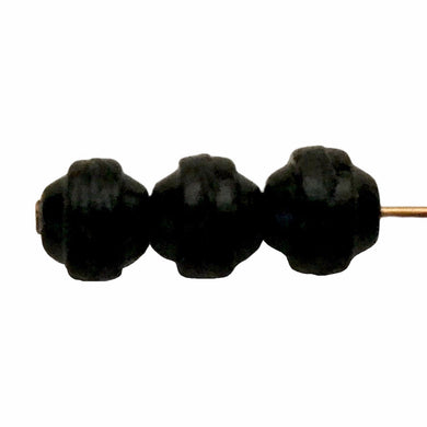Czech glass saturn UFO beads 30pc jet black 6mm-Orange Grove Beads