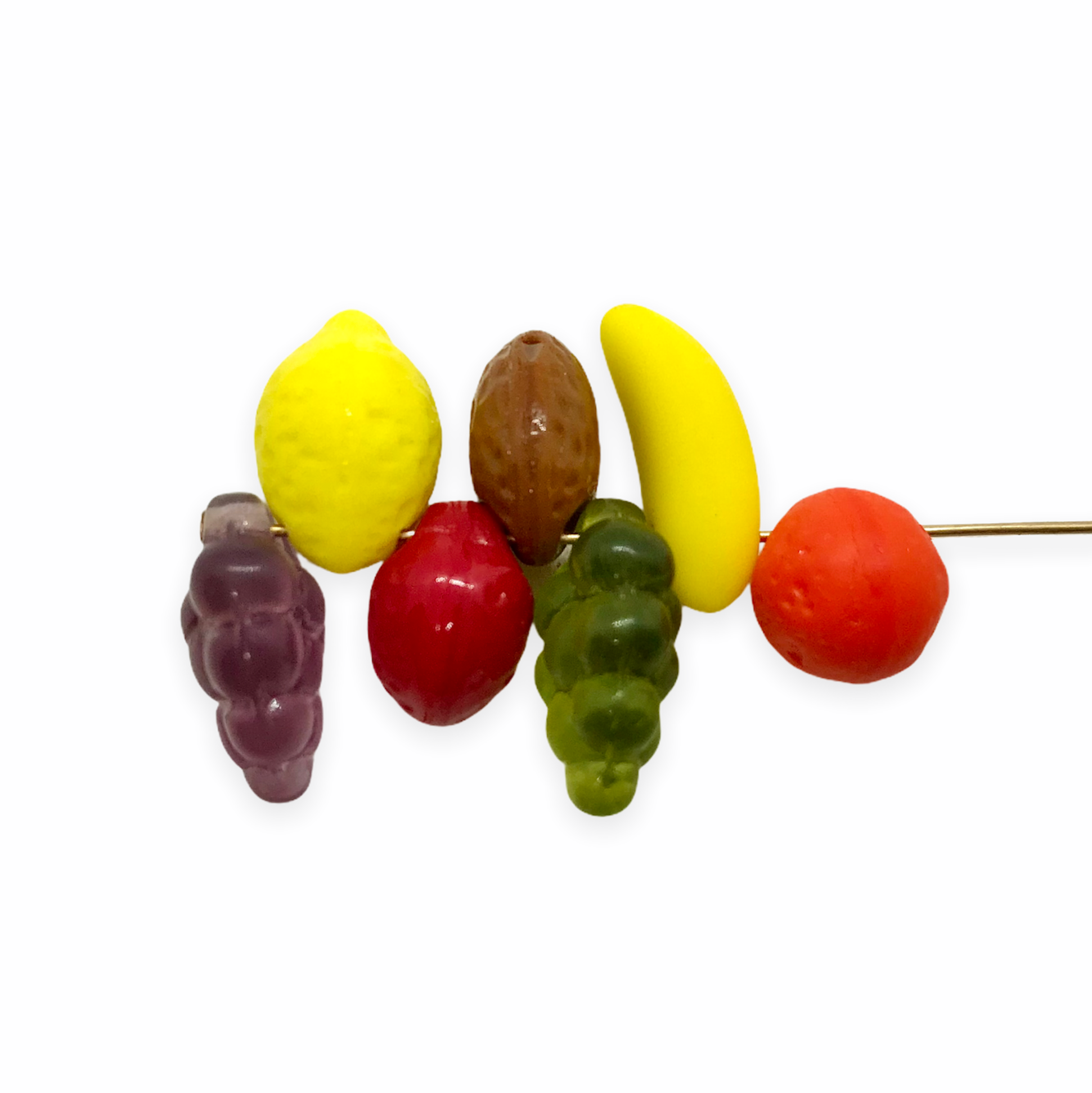 Czech glass pear fruit salad beads charms mix 12pc green red yellow & –  Orange Grove Beads