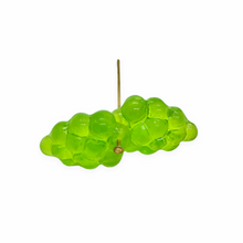 Load image into Gallery viewer, Czech glass grape fruit beads 2pc medium green
