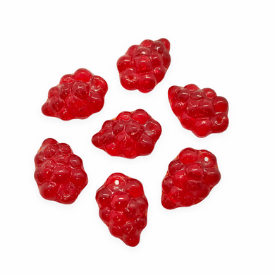 Czech glass grape bunches fruit beads 12pc light siam red 16x11mm-Orange Grove Beads