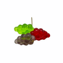 Load image into Gallery viewer, Czech Glass Grape fruit beads mix 30pc red green purple 16x11mm
