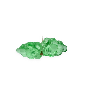Czech glass grape bunch fruit beads 12pc translucent cool green 16x11mm