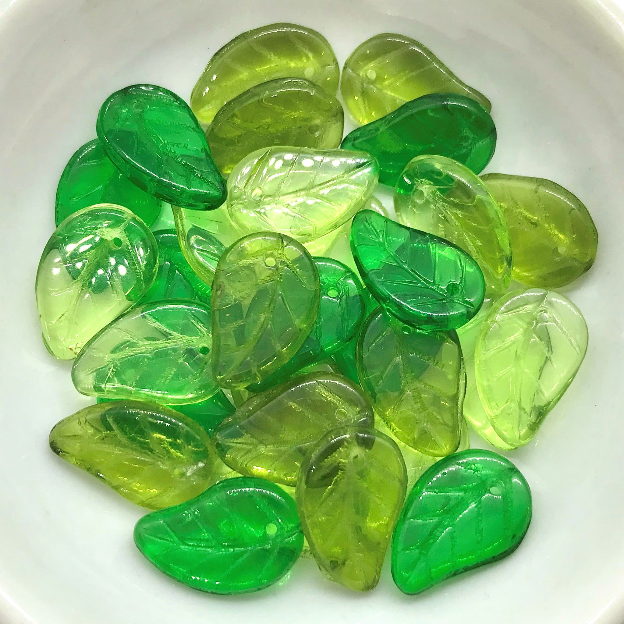 Glass Leaf Beads