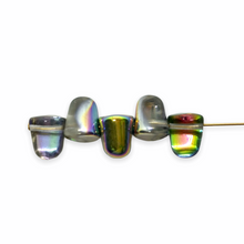 Load image into Gallery viewer, Czech glass gumdrop drop beads 20pc crystal vitrail 10x8mm
