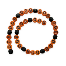 Load image into Gallery viewer, Czech glass Halloween &quot;BOO&quot; word beads + spacer 10 sets (40pc)
