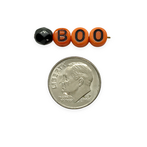 Czech glass Halloween "BOO" word beads + spacer 10 sets (40pc)