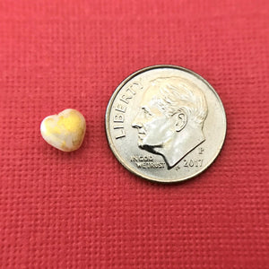 Czech glass tiny heart beads 50pc opaque white gold rain 6mm