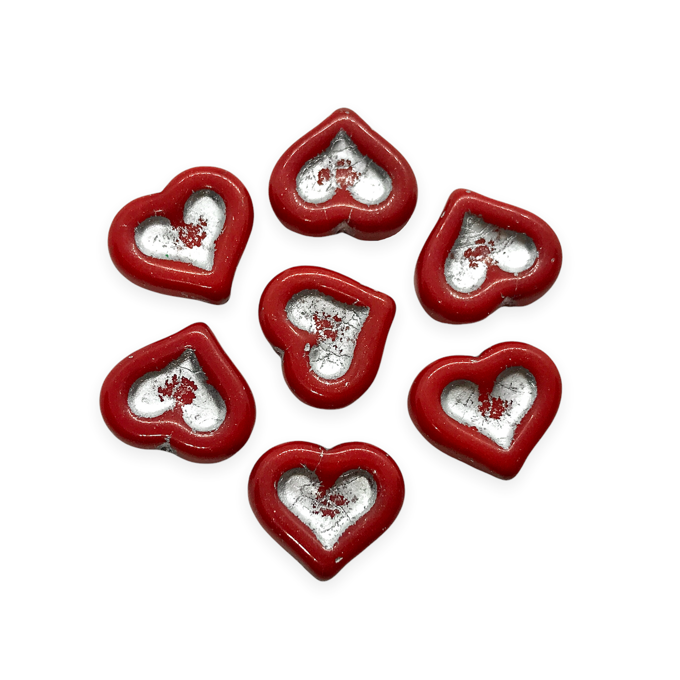 Red Opaque Glass Heart