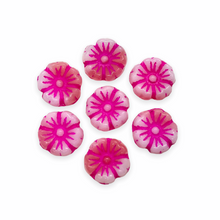 Load image into Gallery viewer, Czech glass hibiscus flower beads 12pc pink blend 10mm-Orange Grove Beads

