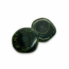Load image into Gallery viewer, Czech glass irregular coin beads 13pc jet black travertine 15mm-Orange Grove Beads

