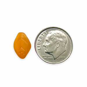 Czech glass leaf beads 25pc opaline orange 12x7mm