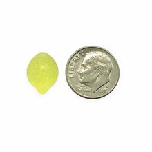 Load image into Gallery viewer, Czech glass lemon fruit beads 12pc pale yellow UV
