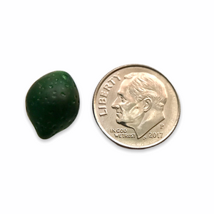 Czech glass lime fruit shaped beads charms 12pc dark green