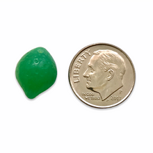 Load image into Gallery viewer, Czech glass lime fruit drop beads charms 12pc milky green top drill
