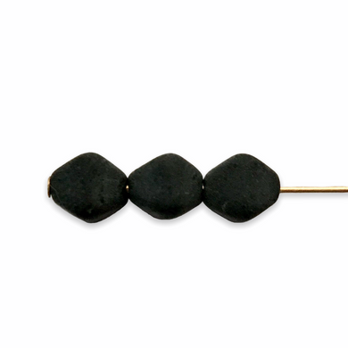 Czech glass Lucerna bicone pyramid beads 30pc matte jet black 6mm-Orange Grove Beads