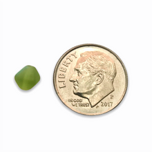 Load image into Gallery viewer, Czech glass Lucerna bicone beads 50pc matte olivine green AB 6mm

