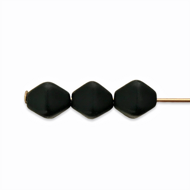 Czech glass Lucerna bicone pyramid beads 30pc satin jet black 6mm-Orange Grove Beads