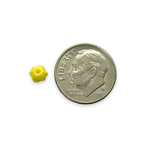 Czech glass melon beads 50pcs matte yellow custard iris 5mm