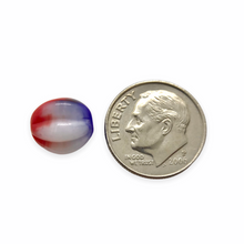 Load image into Gallery viewer, Czech glass Patriotic melon beads 15pc All American red white blue 10mm
