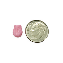 Load image into Gallery viewer, Czech glass mini tulip flower beads 20pc opaque pink 9x7mm

