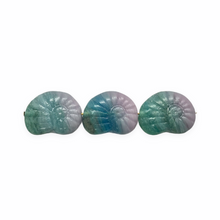Load image into Gallery viewer, Czech glass nautilus seashell ammonite beads 10pc blue purple pink mix 17mm
