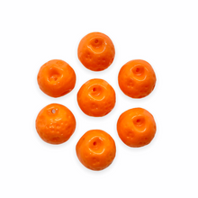 Load image into Gallery viewer, Czech glass orange fruit beads 12pc classic opaque shiny #12

