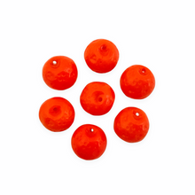 Load image into Gallery viewer, Czech glass orange fruit shaped beads 12pc opaque shiny #5-Orange Grove Beads
