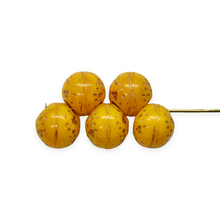 Load image into Gallery viewer, Czech glass orange fruit beads 12pc shiny milky copper 10mm #16
