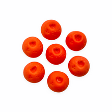 Load image into Gallery viewer, Czech glass orange fruit shaped beads 12pc matte opaque 10mm top drilled #6-Orange Grove Beads
