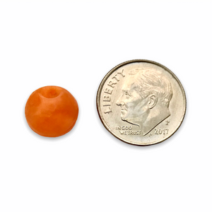 Czech glass orange fruit shaped beads 12pc opaque pearl 10mm #4