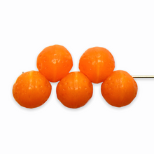 Load image into Gallery viewer, Czech glass orange fruit shaped beads 12pc matte milky blend #3
