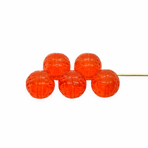 Czech glass translucent orange fruit beads 12pc 10mm #13