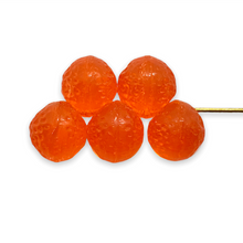Load image into Gallery viewer, Czech glass orange fruit beads 12pc translucent shiny #7
