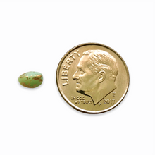 Load image into Gallery viewer, Czech glass pinch beads 40pc mint green gold rain 5x3mm
