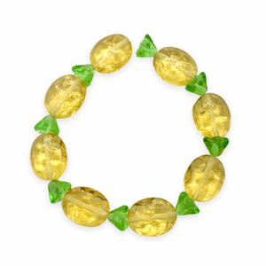 Czech glass pineapple fruit shaped beads 8 sets (16pc) #1-Orange Grove Beads