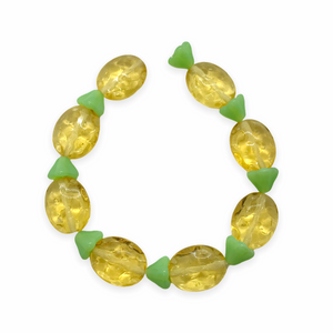 Czech glass pineapple fruit shaped beads 8 sets (16pc total) #3-Orange Grove Beads