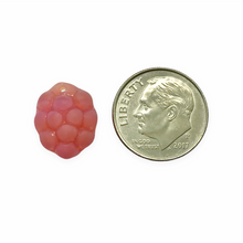 Load image into Gallery viewer, Czech glass pink berry grape fruit beads mix 12pc matte opaque AB
