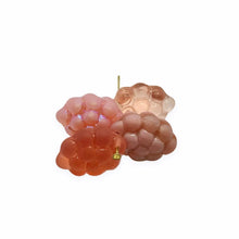 Load image into Gallery viewer, Czech glass pink berry grape fruit beads mix 12pc matte opaque AB
