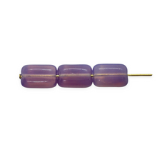 Load image into Gallery viewer, Czech glass rectangle chicklet beads 16pc purple opaline 12x8mm
