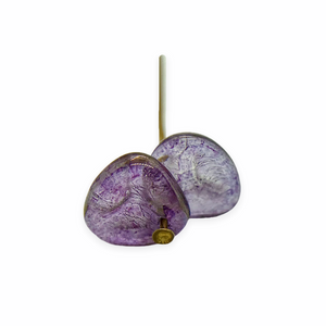 Czech glass rose flower petal beads 50pc purple bronze luster 8x7mm