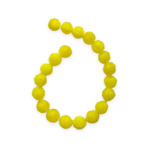 Load image into Gallery viewer, Czech glass round rosebud flower beads 20pc yellow 7mm
