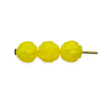Load image into Gallery viewer, Czech glass round rosebud flower beads 20pc yellow 7mm-Orange Grove Beads
