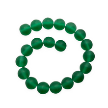 Load image into Gallery viewer, Czech glass round druk beads 20pc frosted translucent emerald green 10mm-Orange grove Beads
