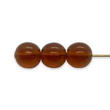 Load image into Gallery viewer, Czech glass round druk beads 30pc Madeira topaz brown 8mm-Orange Grove Beads
