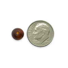 Load image into Gallery viewer, Czech glass round druk beads 30pc Madeira topaz brown 8mm
