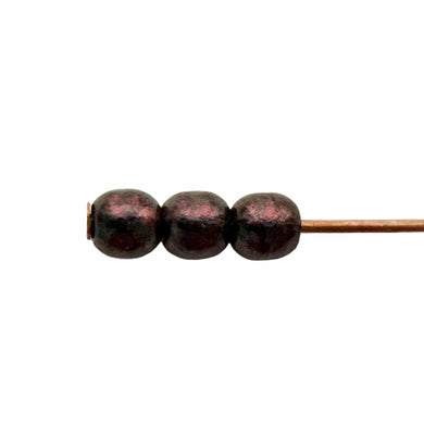 Czech glass round druk beads 100pc metallic brown 3mm-Orange Grove Beads